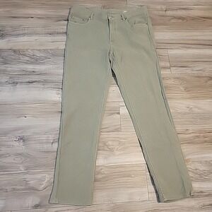 Faherty Pants Mens 36 Gray Slim Fit Jersey Trousers Cotton Blend Pocket